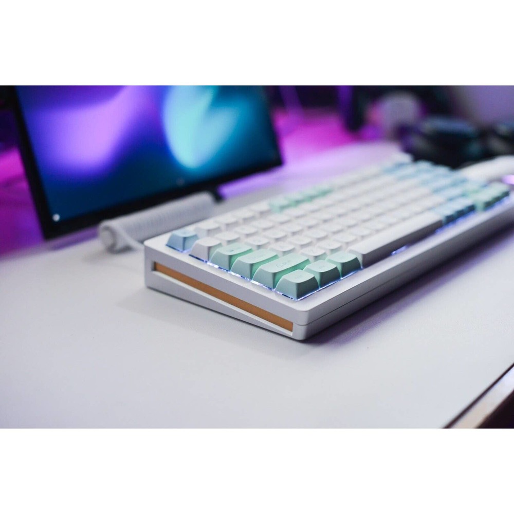 Custom Modded Mechanical Keyboard 75 Percent Silver Monsgeek M1 Thock Lubed RGB - Picture 3 of 9
